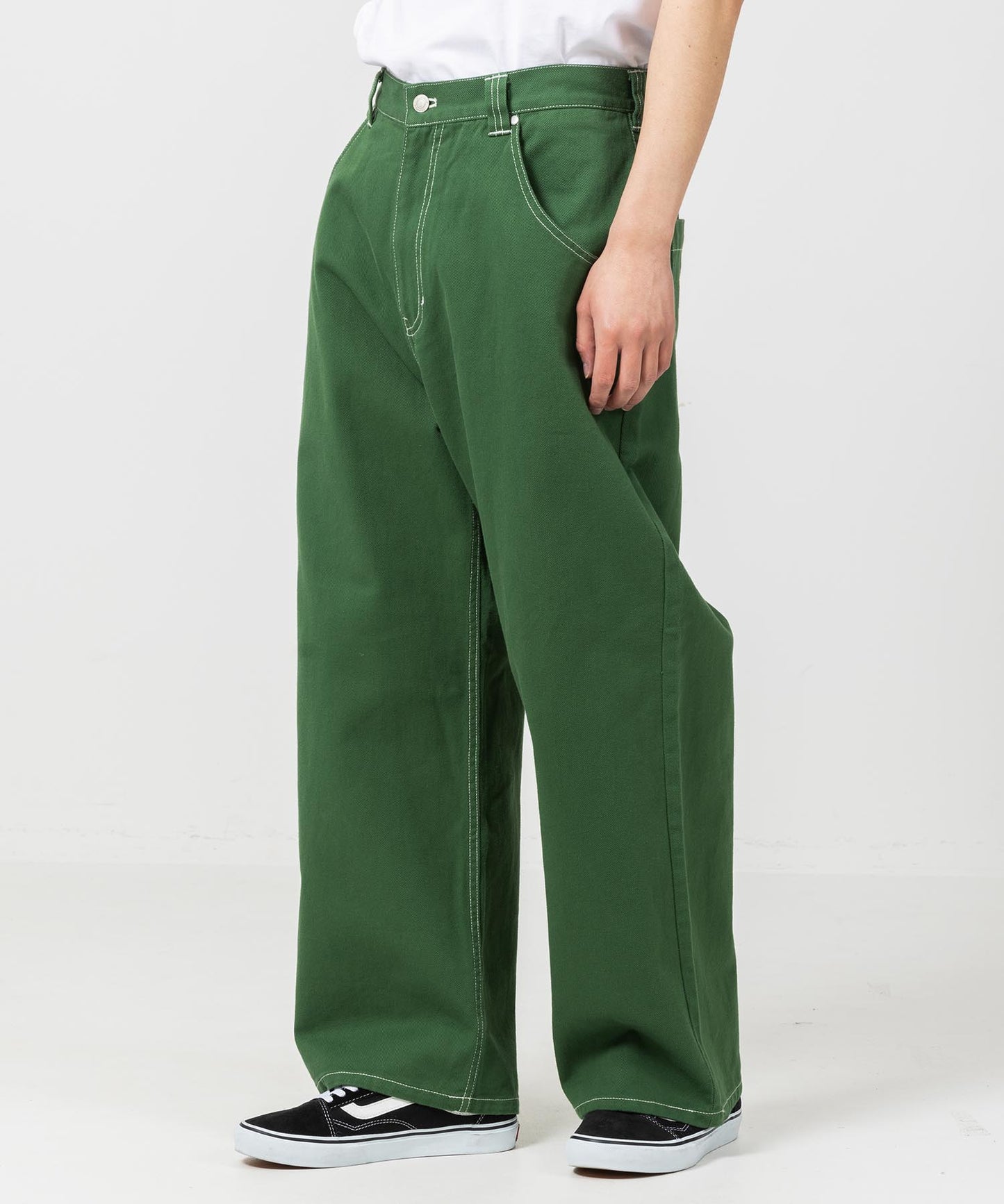 HARDLY WORKING CONTRAST STITCH WIDE PANTS