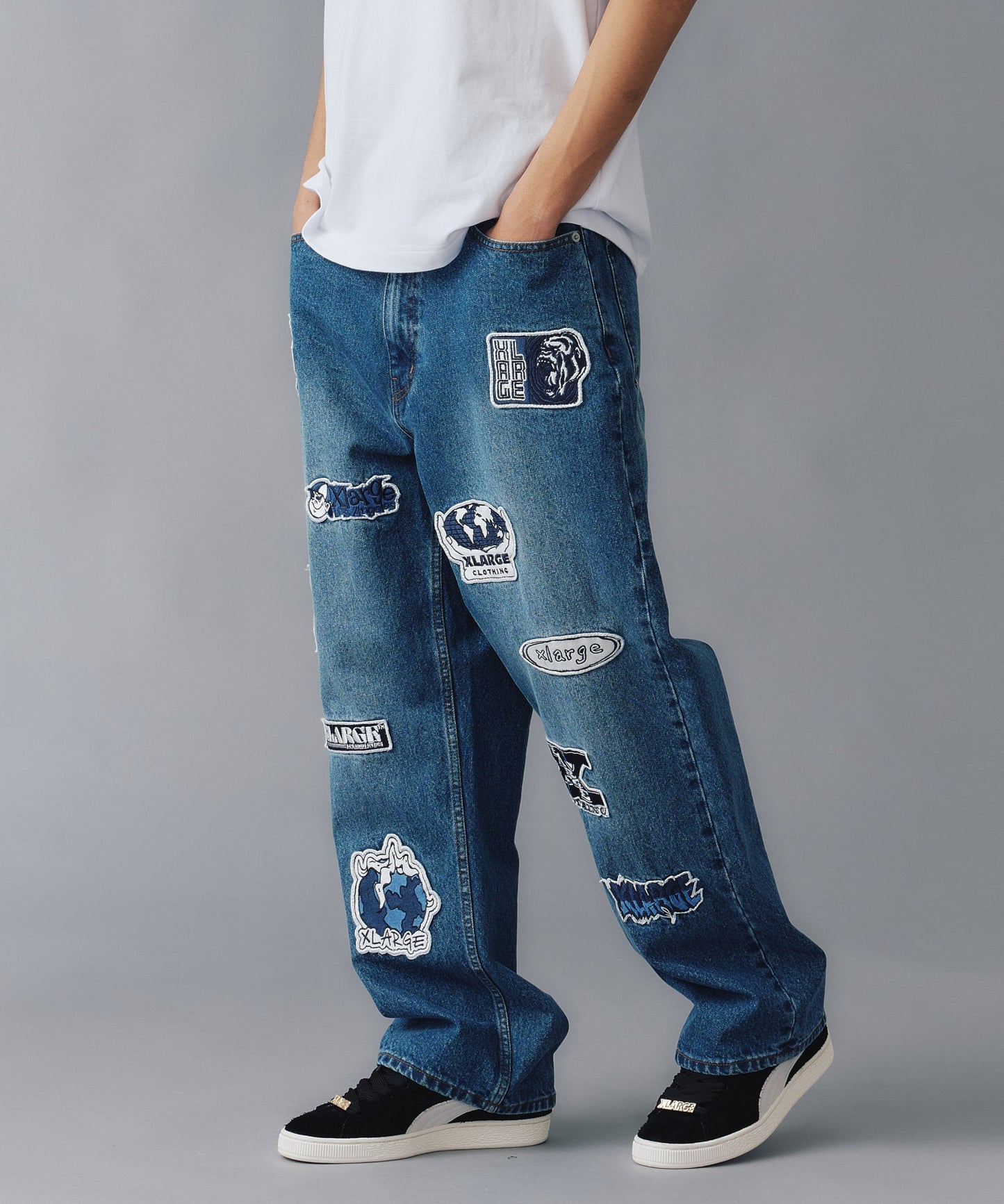 PATCHED DENIM PANTS