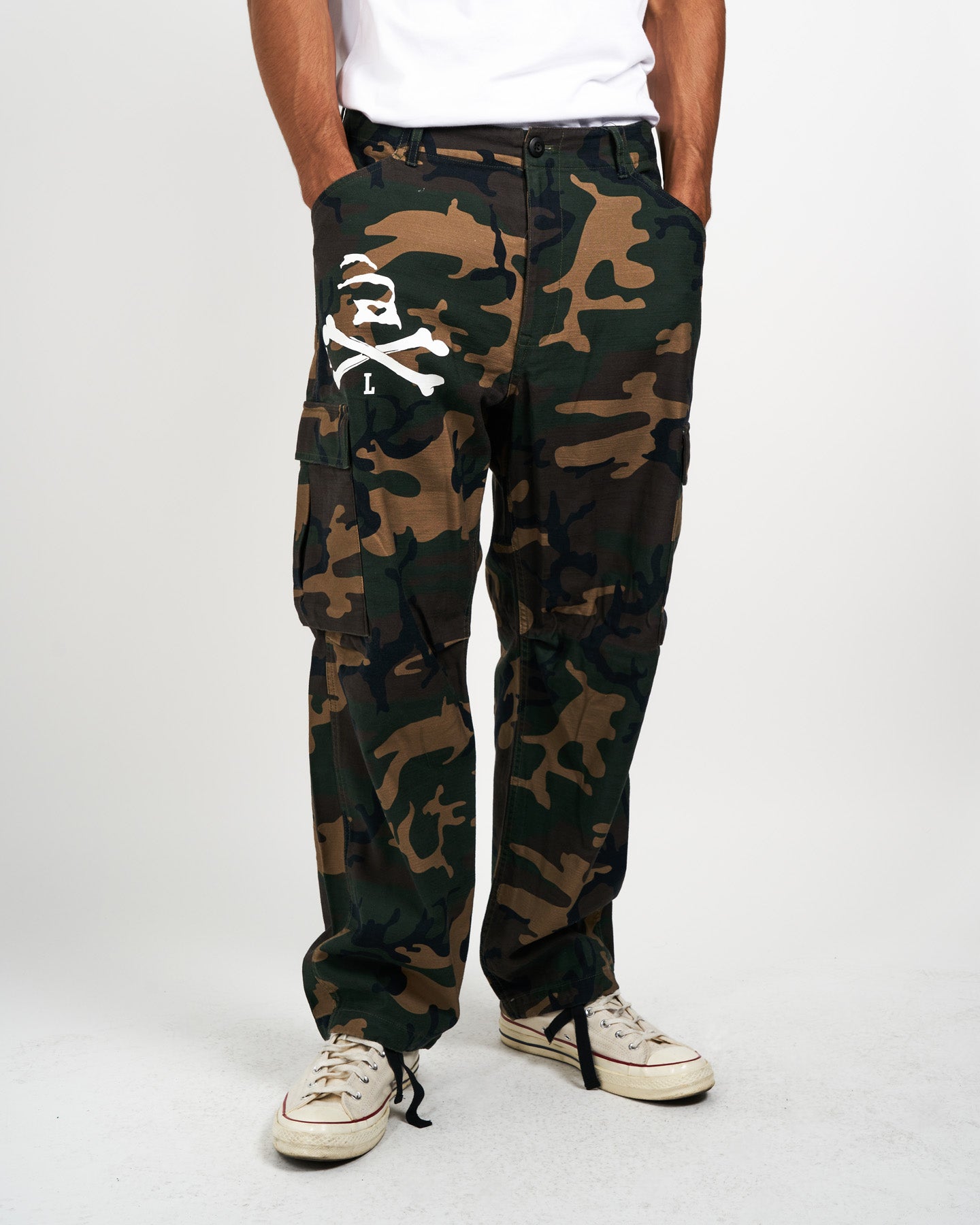 SKULL CAMO CARGO PANTS