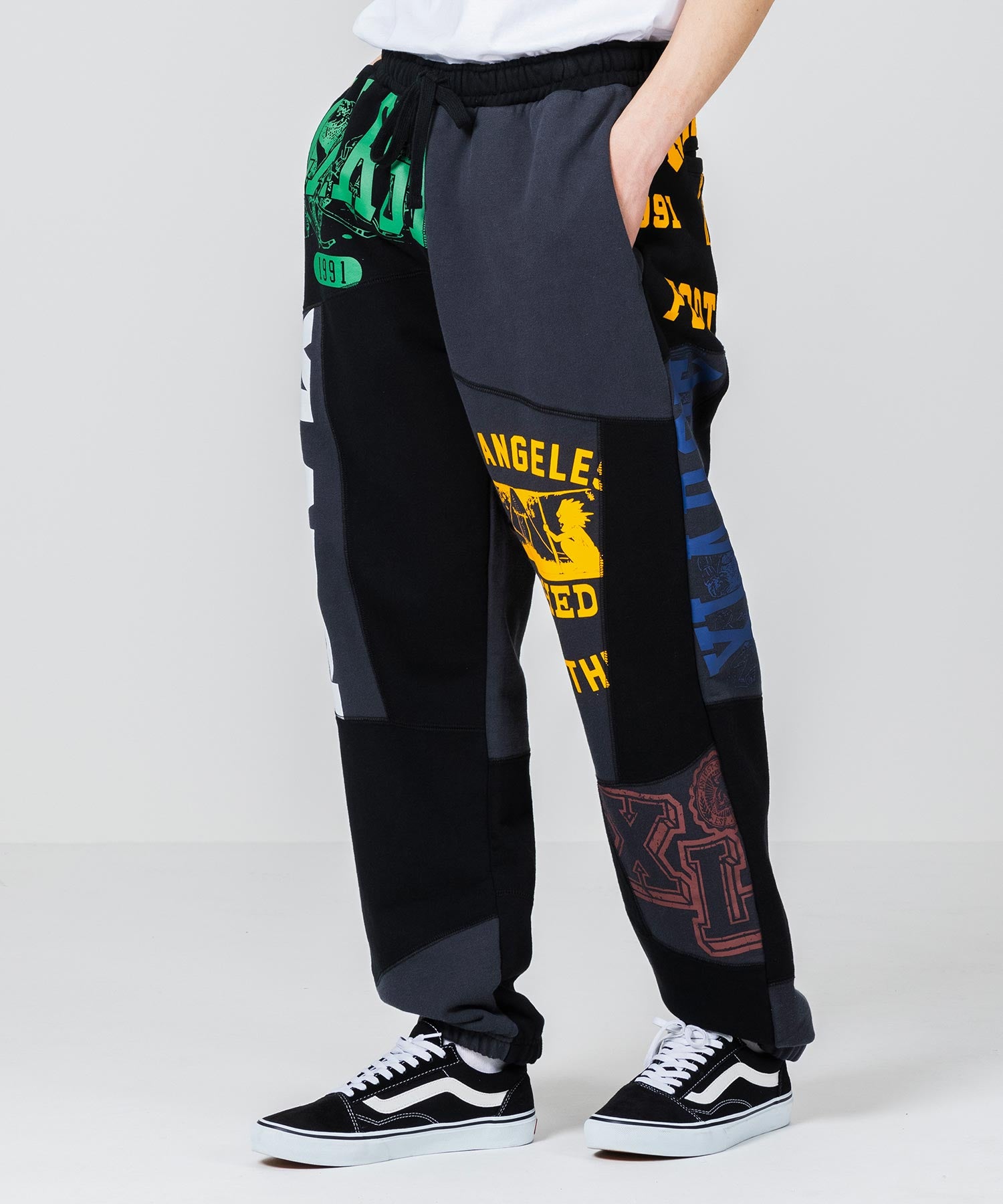 PATCHWORK SWEAT PANTS