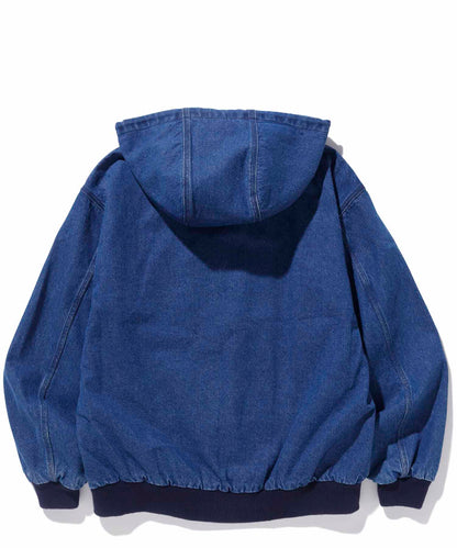 HOODED DENIM WORK JACKET