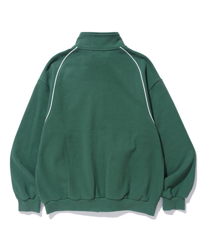 EMBROIDERED LOGO PIPING ZIP UP SWEATSHIRT
