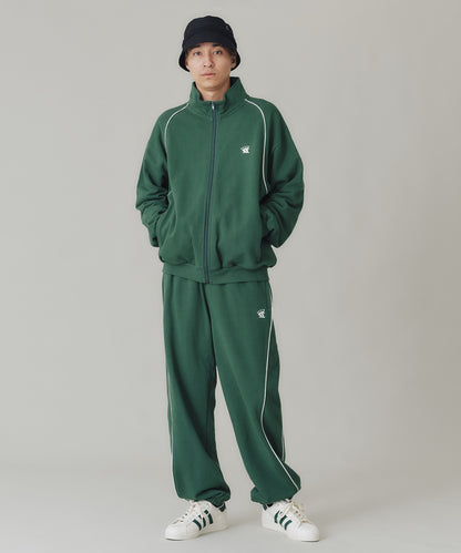 EMBROIDERED LOGO PIPING ZIP UP SWEATSHIRT