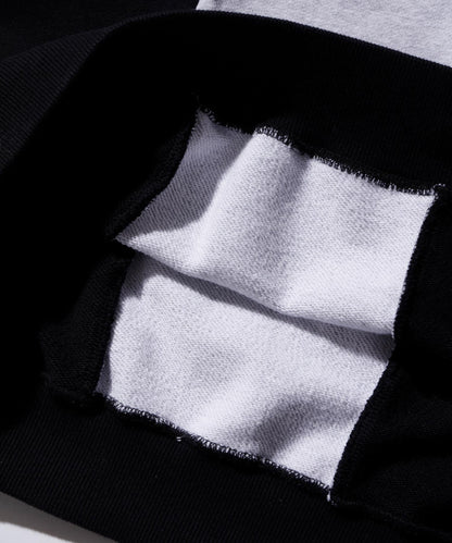PATCHWORK PULLOVER HOODED SWEAT