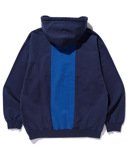 PATCHWORK PULLOVER HOODED SWEAT