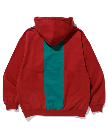 PATCHWORK PULLOVER HOODED SWEAT