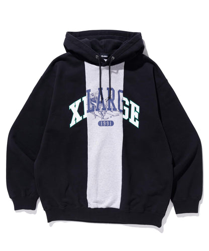 PATCHWORK PULLOVER HOODED SWEAT