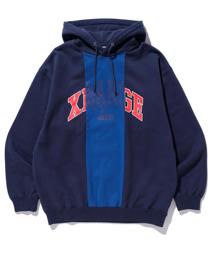 PATCHWORK PULLOVER HOODED SWEAT