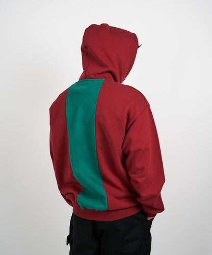 PATCHWORK PULLOVER HOODED SWEAT