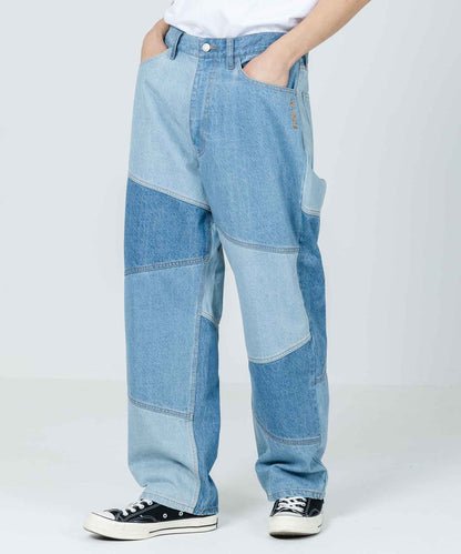 PANELED WORK DENIM PANTS