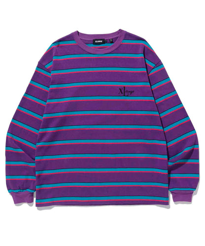 EMBROIDERED STRIPED L/S TEE