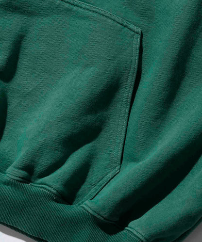 PIGMENT DYLED PUFF LOGO PULLOVER HOODED SWEAT