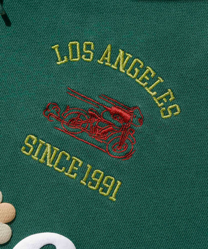 PIGMENT DYLED PUFF LOGO PULLOVER HOODED SWEAT