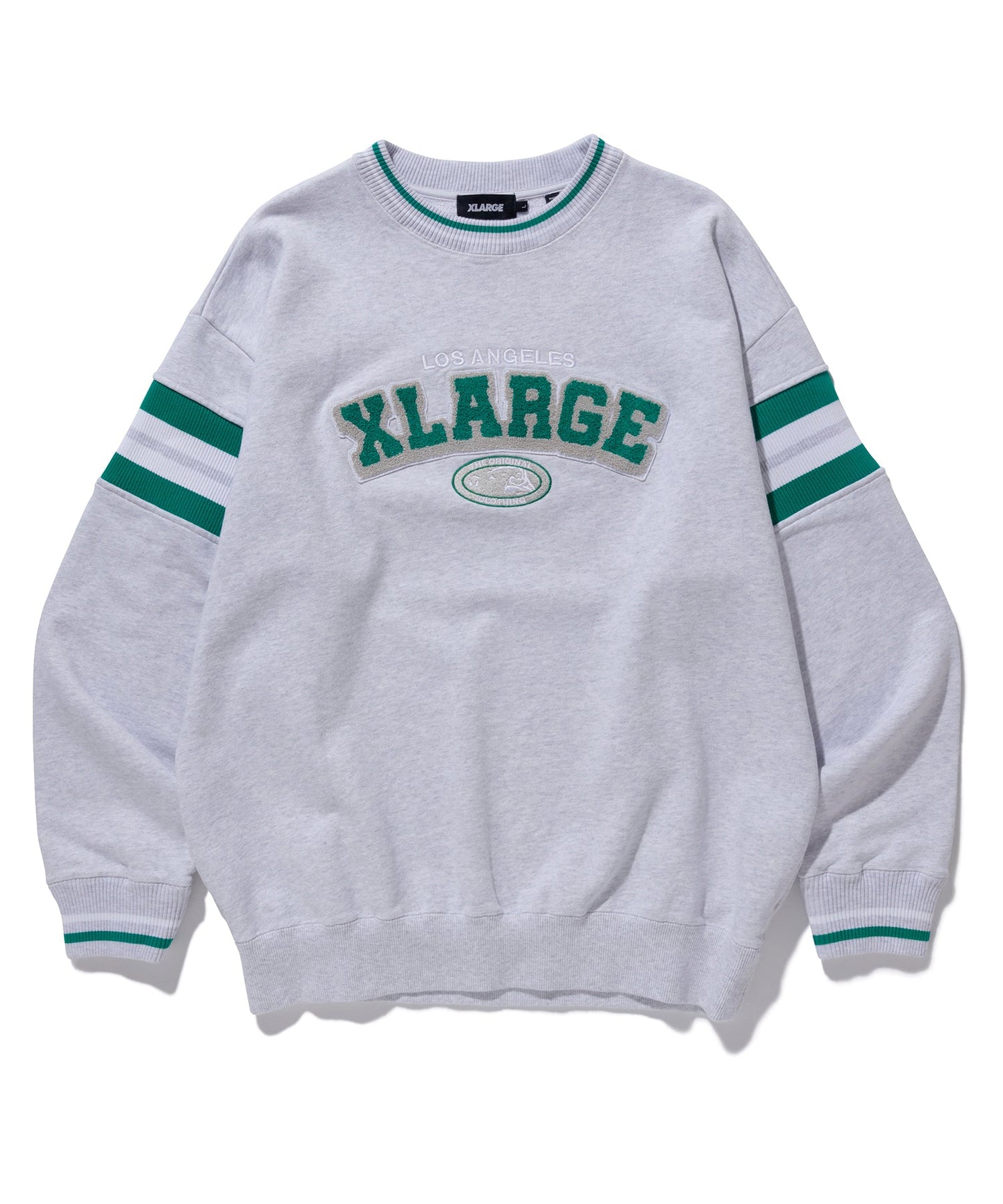 STRIPED SLEEVE TEAM LOGO CREWNECK SWEAT