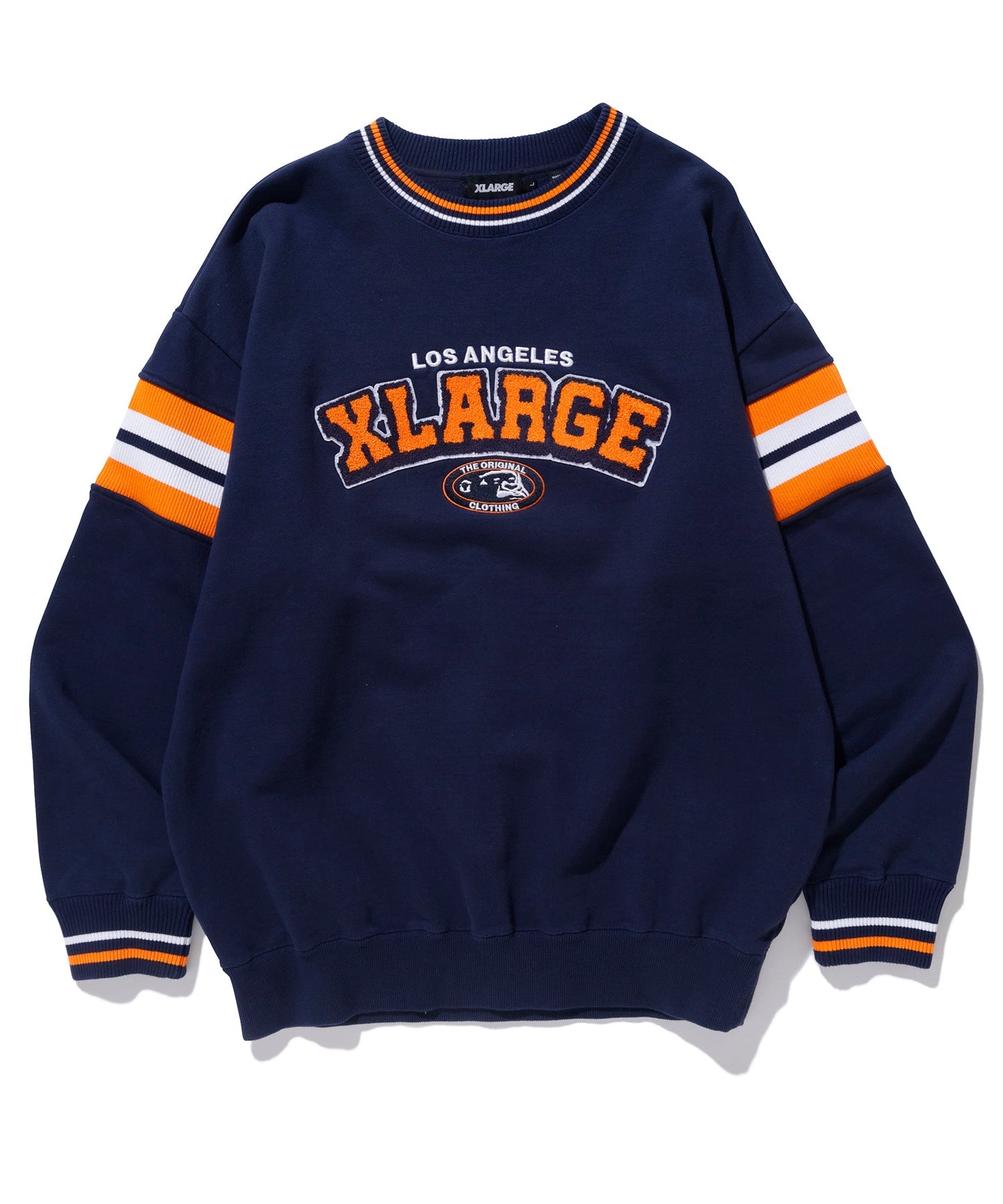STRIPED SLEEVE TEAM LOGO CREWNECK SWEAT