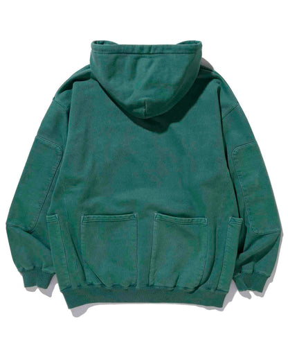 PIGMENT DYED WORK PULLOVER HOODED SWEAT