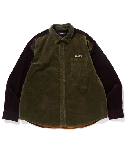 PANELED CORDUROY L/S SHIRT