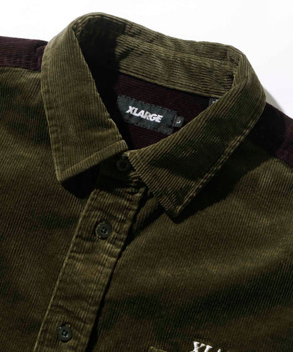 PANELED CORDUROY L/S SHIRT