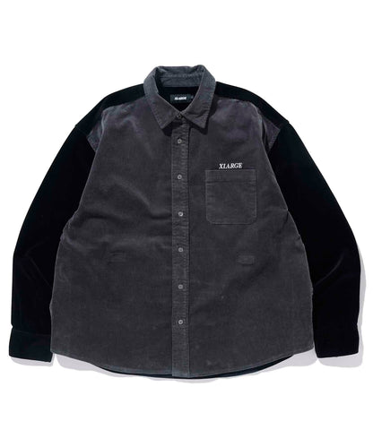 PANELED CORDUROY L/S SHIRT