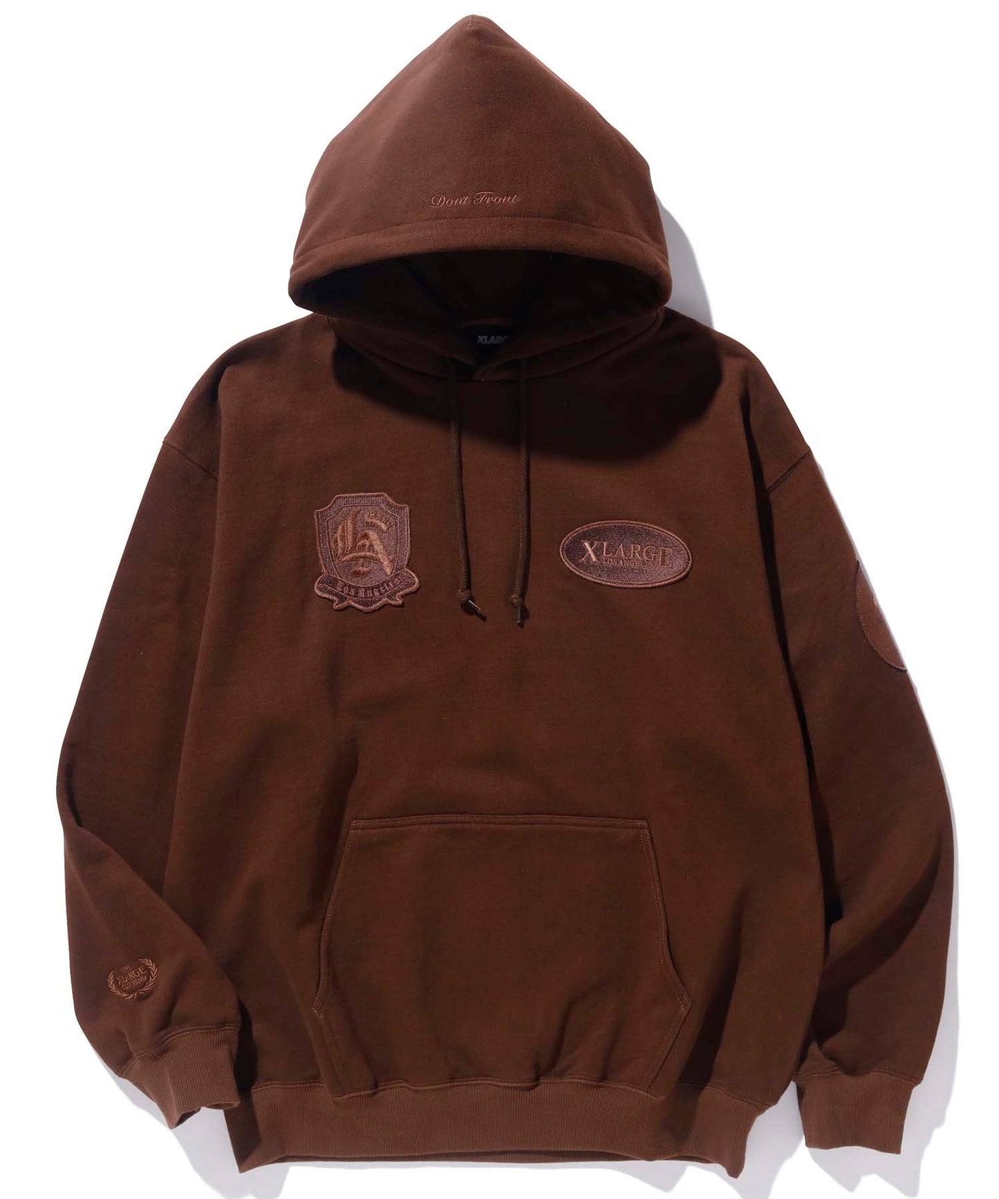 EMBLEM PATCHED PULLOVER HOODED SWEAT