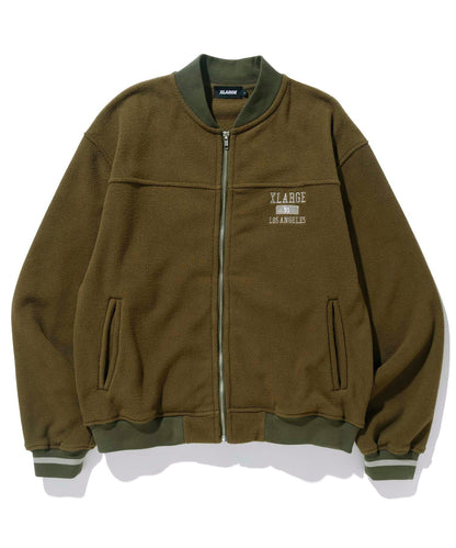 EMBROIDERED RIB LINE FLEECE JACKET
