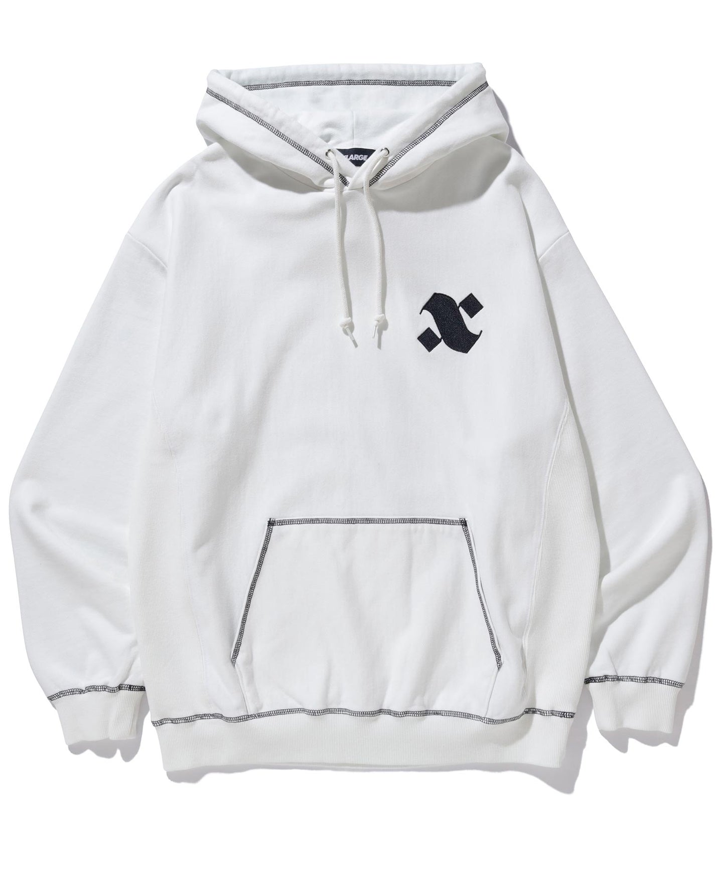 CONTRAST STITCH PULLOVER HOODED SWEAT