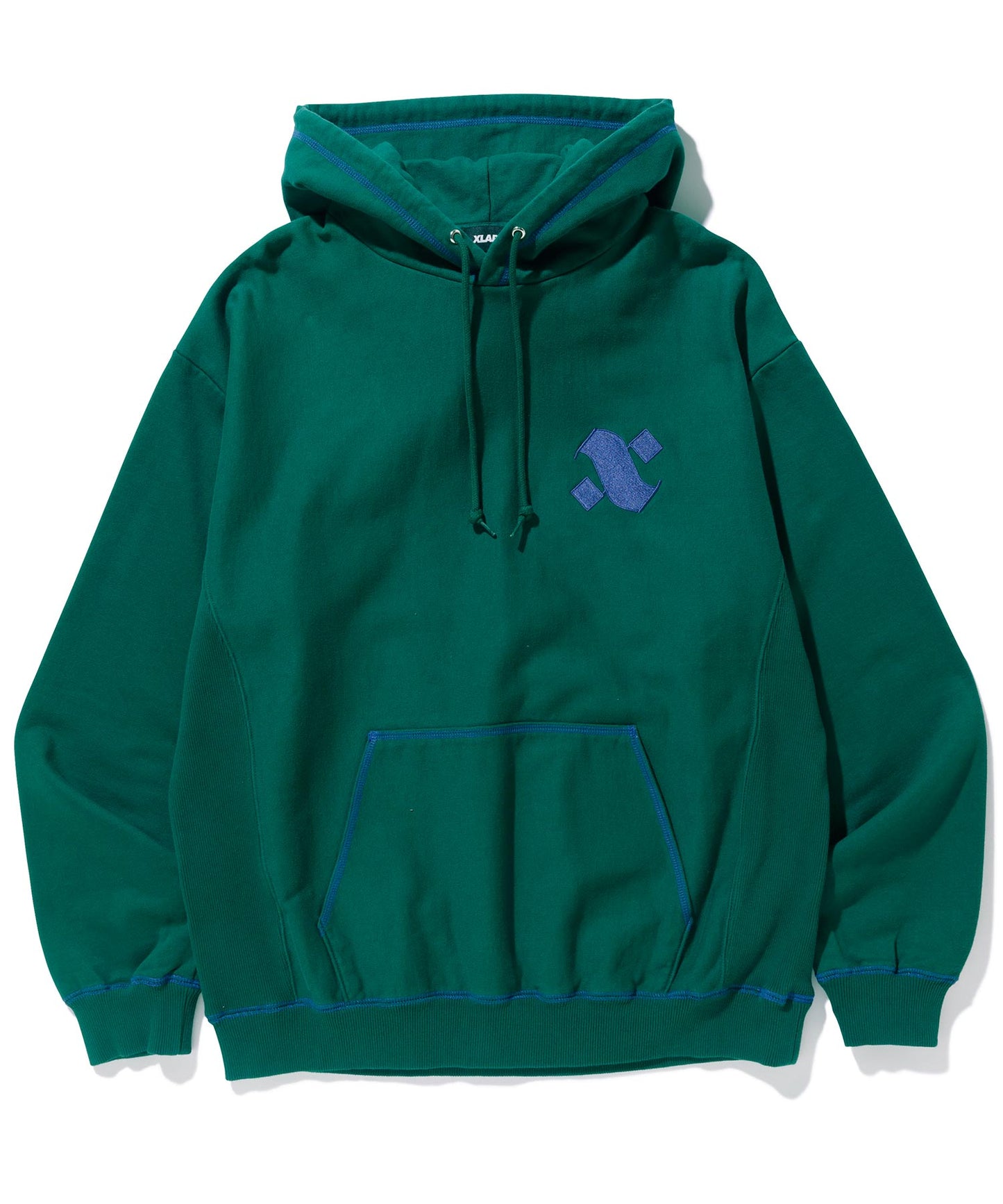 CONTRAST STITCH PULLOVER HOODED SWEAT