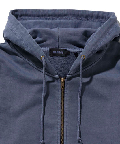 PIGMENT DYED ZIP UP HOODED SWEAT
