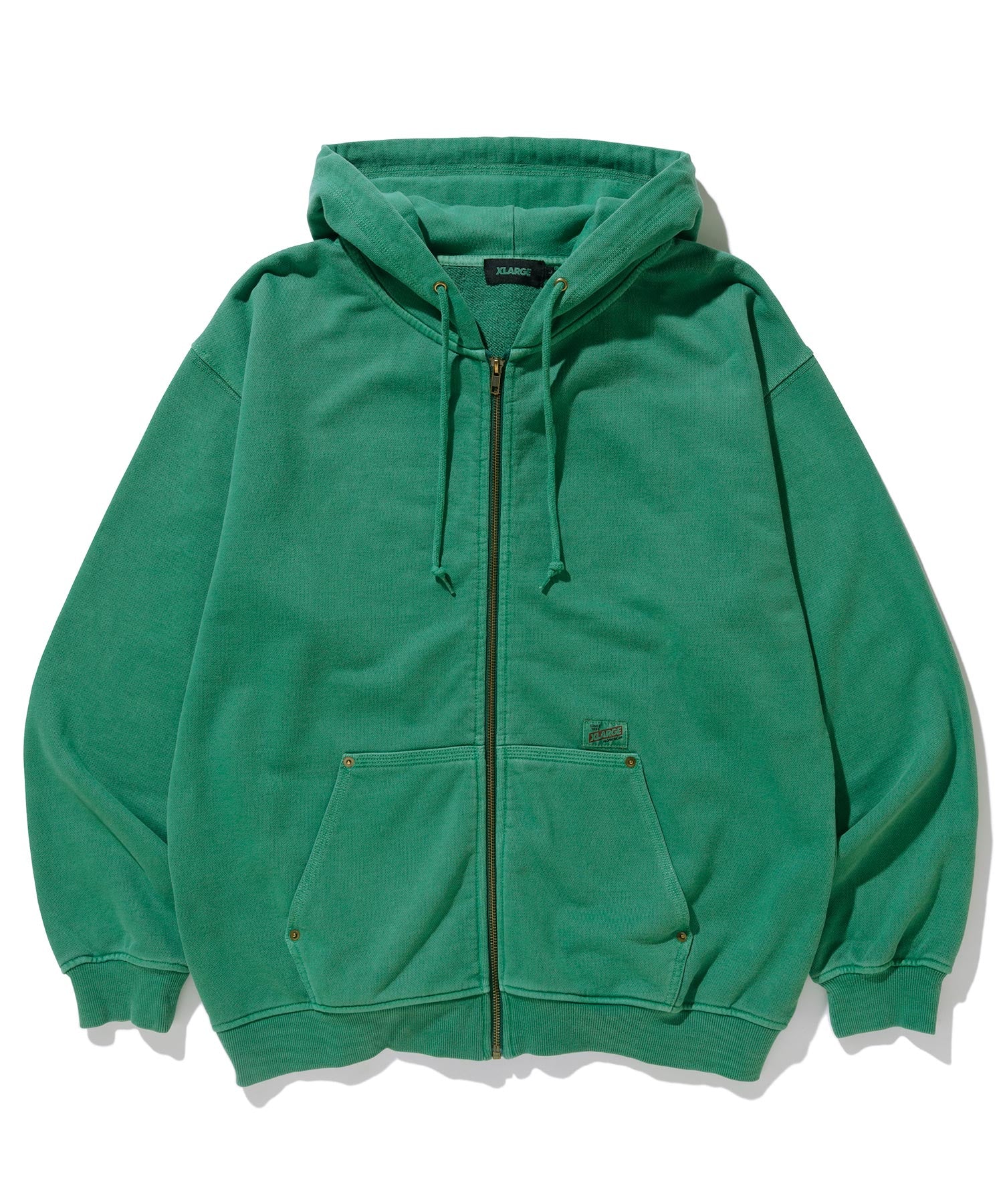 PIGMENT DYED ZIP UP HOODED SWEAT