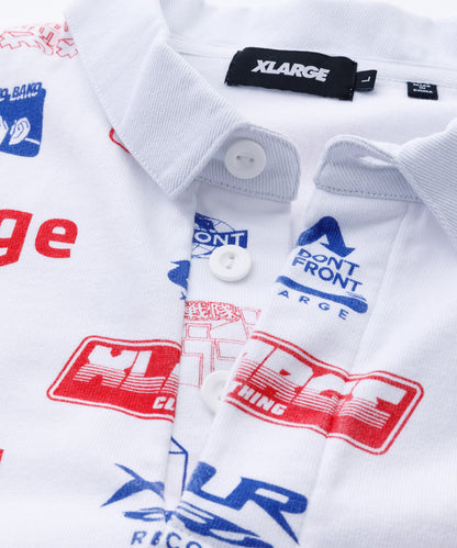 S/S ALLOVER PRINT RUGBY SHIRT KNITS XLARGE  