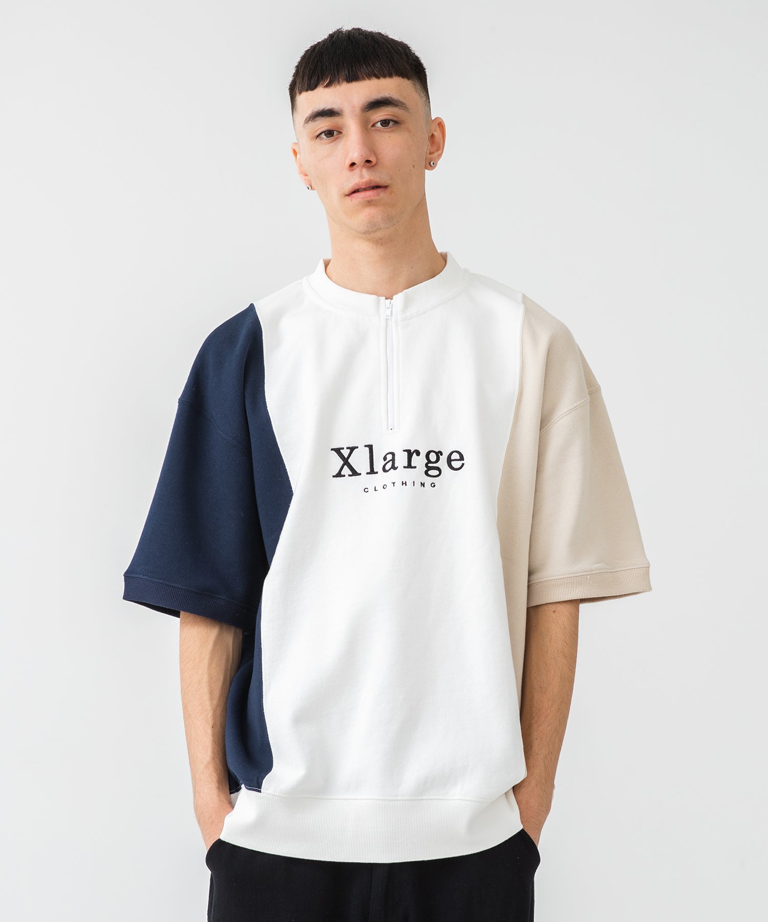 S/S COLORBLOCK HALF ZIP-UP SWEAT FLEECE, CREWNECK, HOODIE XLARGE  