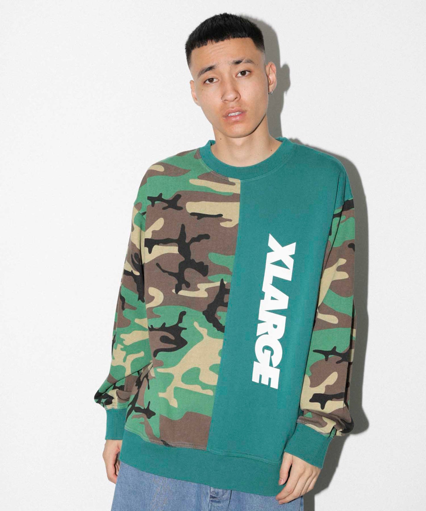 CAMO CREWNECK SWEAT FLEECE, CREWNECK, HOODIE XLARGE  