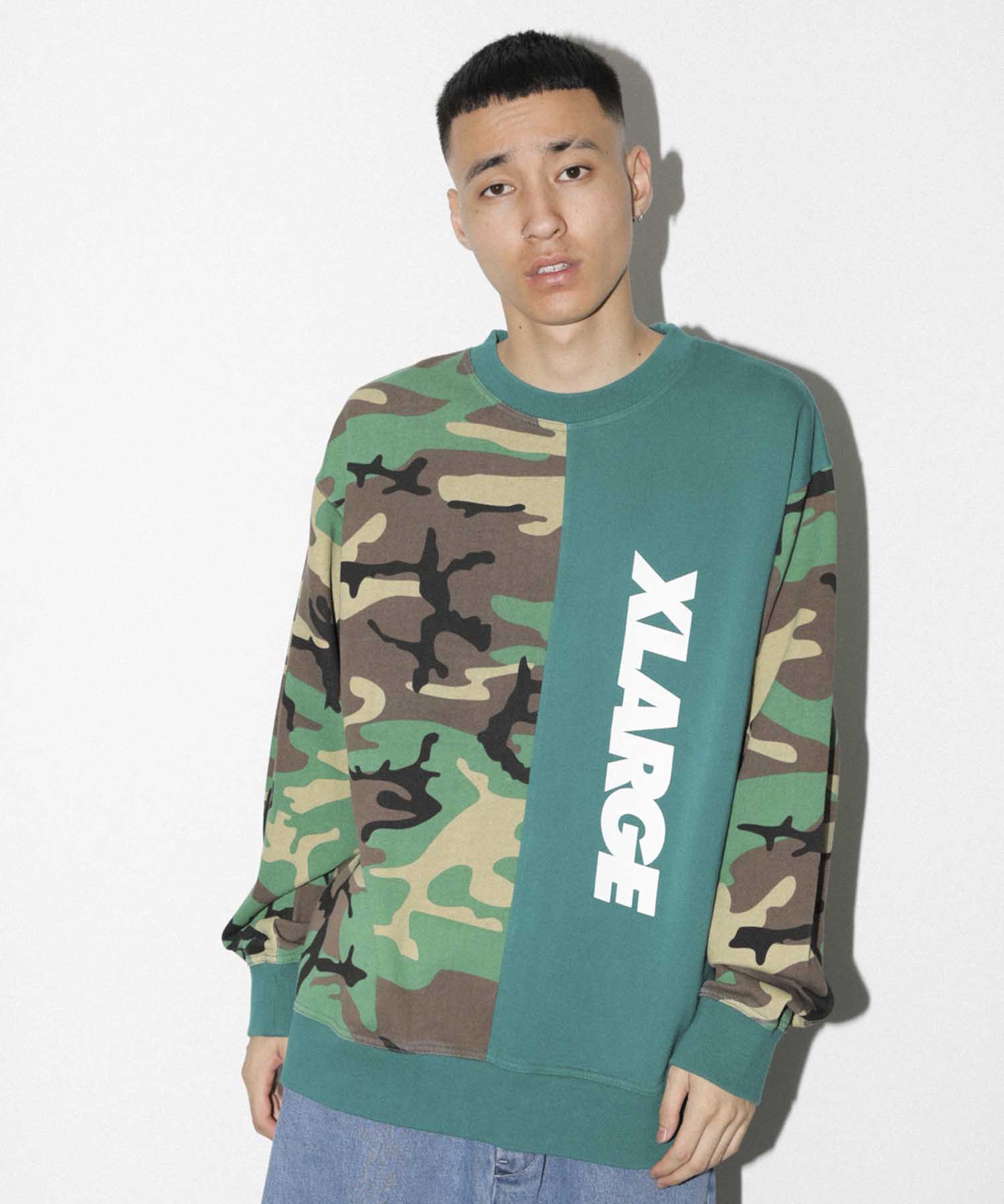 CAMO CREWNECK SWEAT FLEECE, CREWNECK, HOODIE XLARGE  
