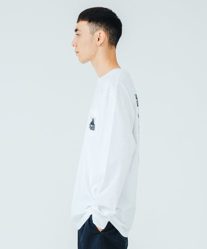 XLARGE x D*FACE L/S STRIPE SKULL RENDER POCKET TEE T-SHIRT XLARGE  