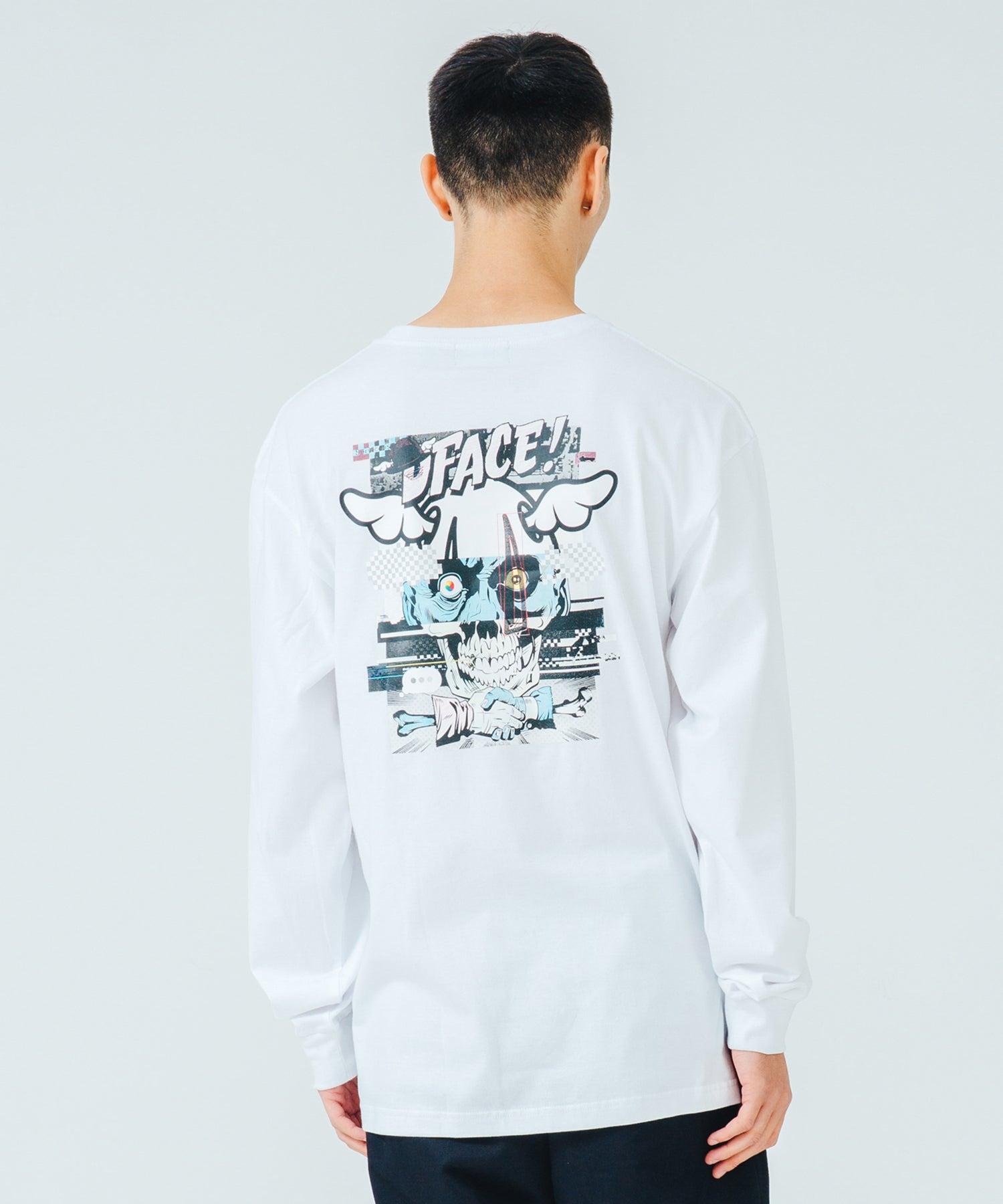 XLARGE x D*FACE L/S STRIPE SKULL RENDER POCKET TEE T-SHIRT XLARGE  