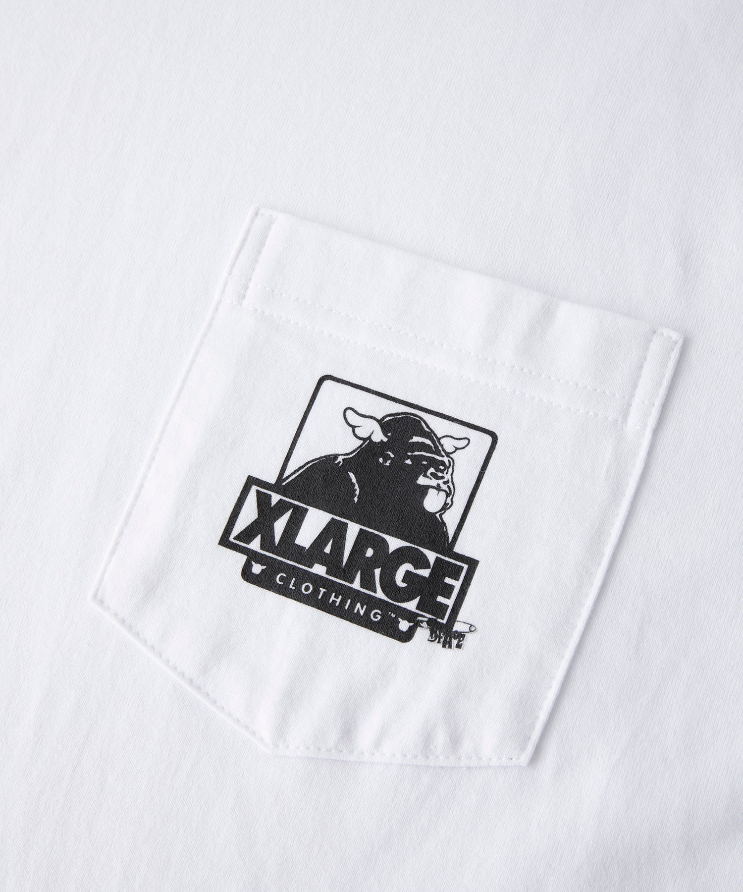 XLARGE x D*FACE L/S STRIPE SKULL RENDER POCKET TEE T-SHIRT XLARGE  