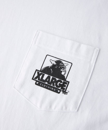 XLARGE x D*FACE L/S STRIPE SKULL RENDER POCKET TEE T-SHIRT XLARGE  