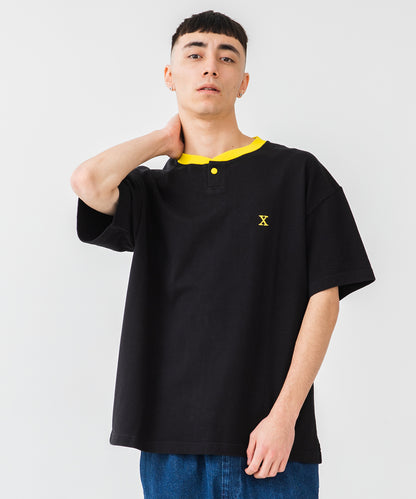 S/S HEAVYWEIGHT HENLEY NECK TEE T-SHIRT XLARGE  