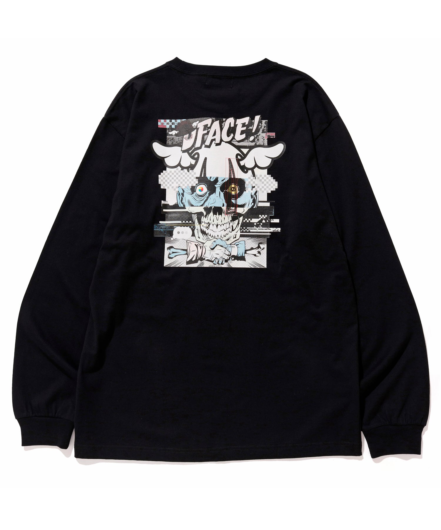 XLARGE x D*FACE L/S STRIPE SKULL RENDER POCKET TEE T-SHIRT XLARGE  