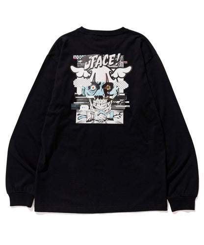 XLARGE x D*FACE L/S STRIPE SKULL RENDER POCKET TEE T-SHIRT XLARGE  