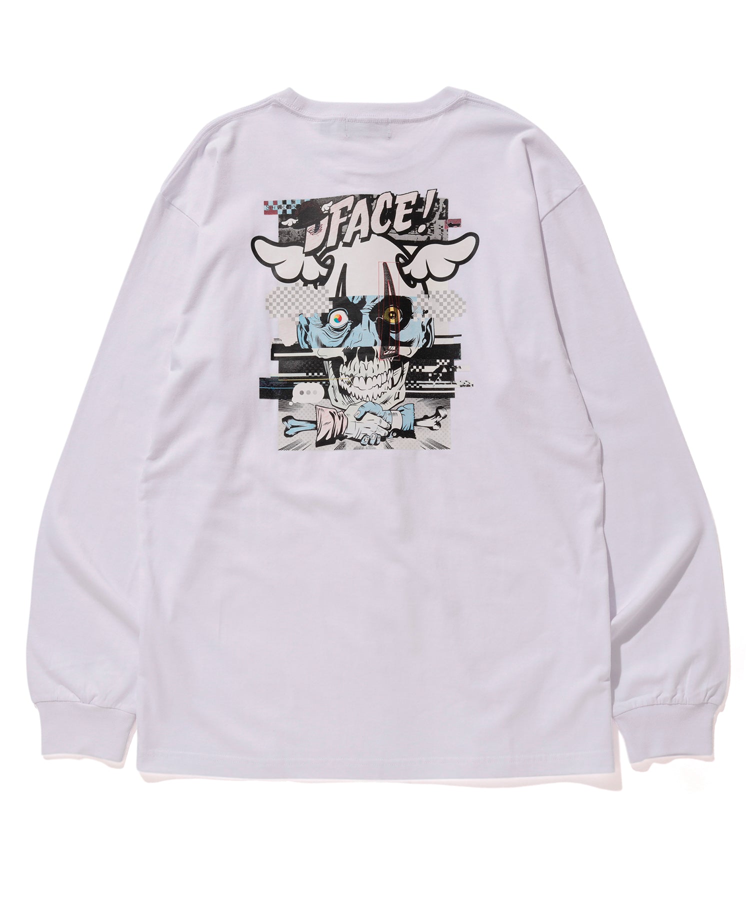 XLARGE x D*FACE L/S STRIPE SKULL RENDER POCKET TEE T-SHIRT XLARGE  