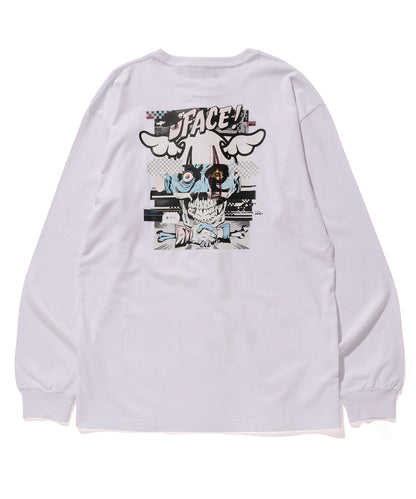 XLARGE x D*FACE L/S STRIPE SKULL RENDER POCKET TEE T-SHIRT XLARGE  